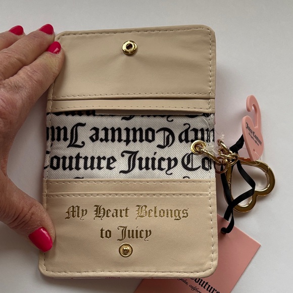 ☀️Juicy Couture Pink Card Holder with Hearts and Heart Charm - Picture 3 of 6